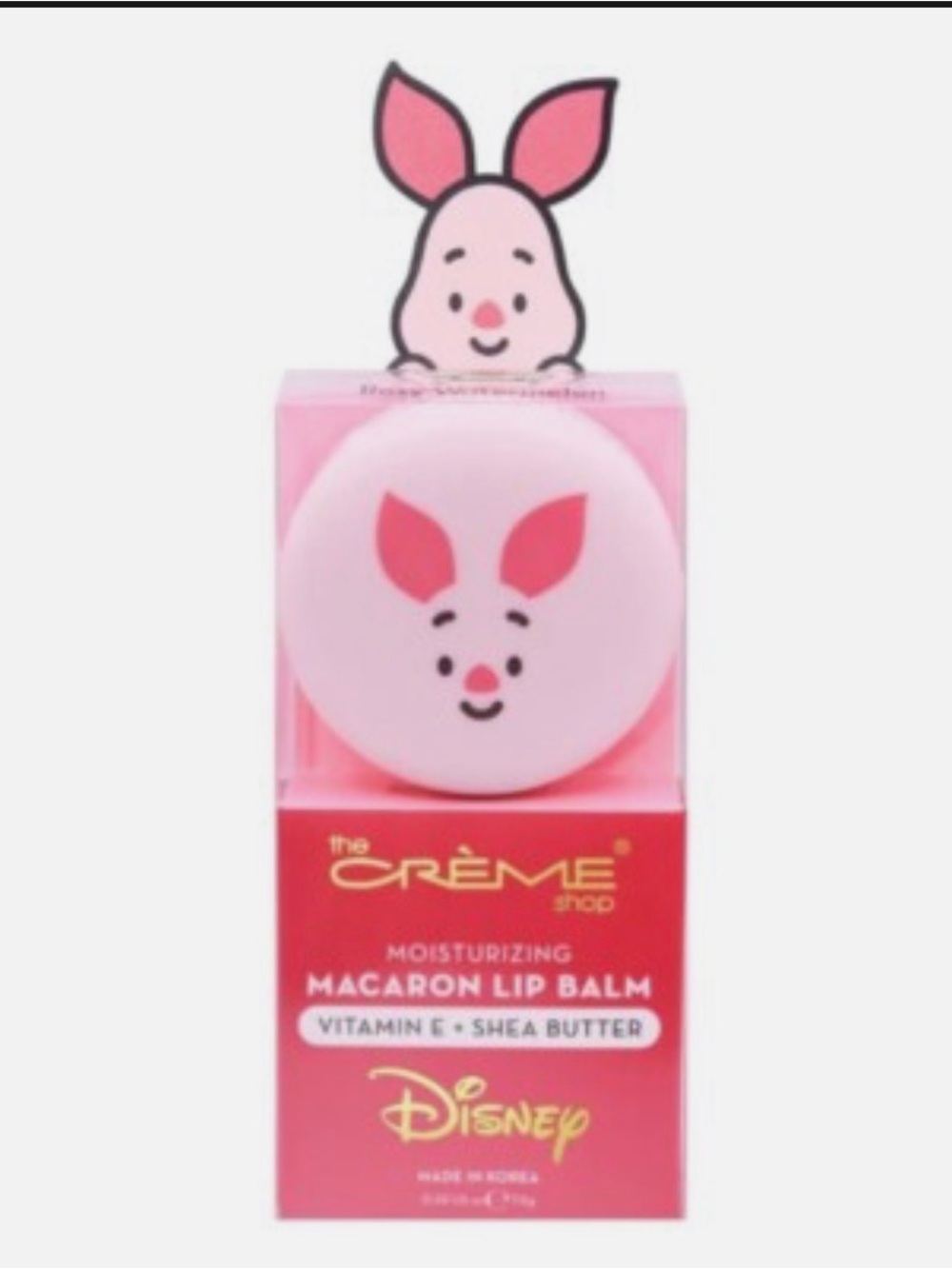 Disney x The Crème Shop Piglet Pink Macaron Moisturizing Lip Balm